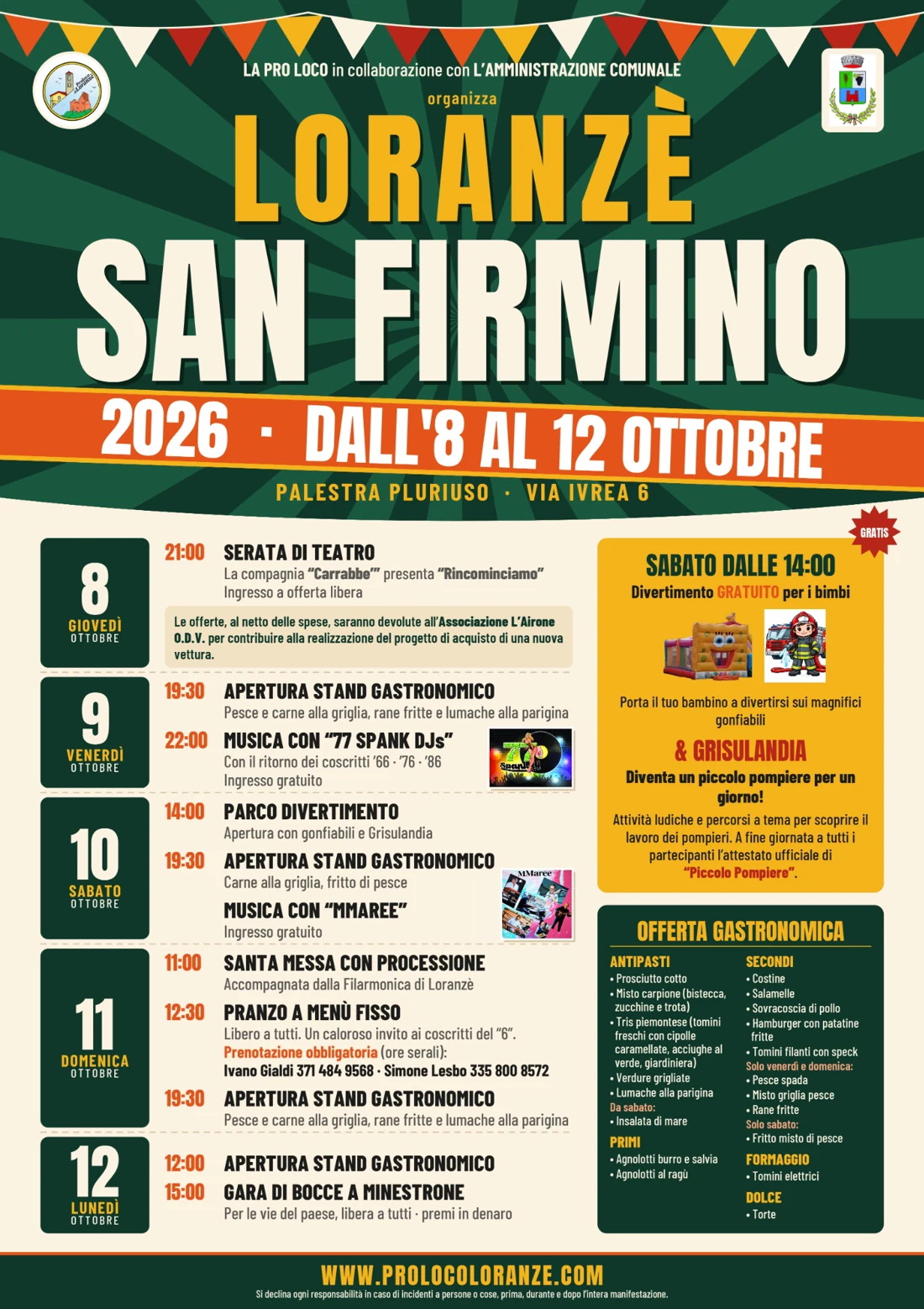 Locandina ufficiale della festa di San Firmino 2026 a Loranzè